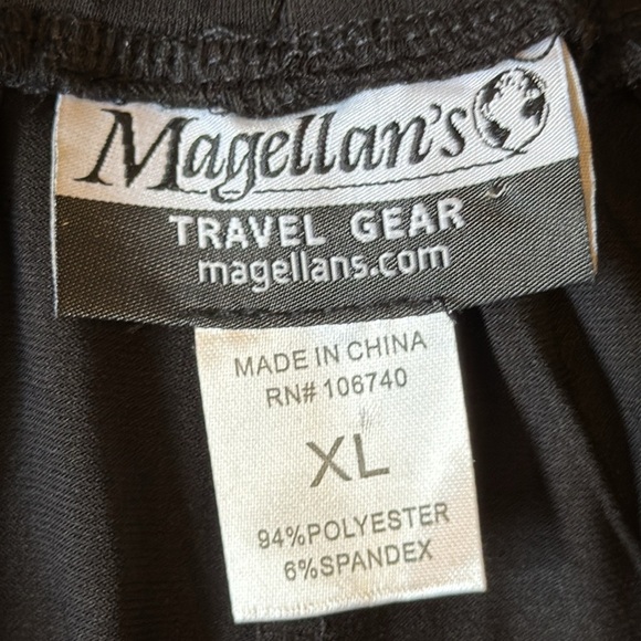 Magellan’s Travel Wide Leg Pull-On Stretch Pants Black Pockets Packable Flowy XL - Picture 2 of 6
